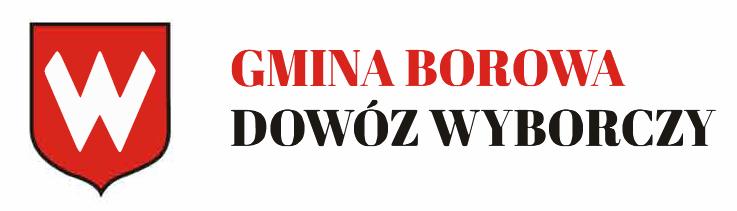 Herb gminy oraz napis dowóz wyborczy